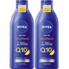 Beiersdorf NIVEA Q10 Latte per il corpo rassodante, lozione per la pelle più tonica e migliora l'elasticità in 7 giorni, crema per il corpo con puro Q10, vitamina C e piacevole profumo d'arancia (400 ml)