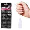 GLAM UP Glam'Up Paris - Unghie finte, copertura completa, facile da usare, 100 pezzi, forma a spillo, n. 154, trasparente da verniciare