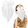OOTDAY Clip per capelli da donna, grandi fiocchi per capelli, grandi per donne, grandi dimensioni a coda lunga, fiocco per capelli, graziosi accessori per capelli (bianco)