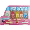 Tinc - Set di 4 Balsami Labbra Mini Cartoni del Latte - Idratanti Profumati a Mirtillo Banana Fragola e Vaniglia - Accessorio Bellezza Divertente per Bambini - Multicolore - Confezione da 4