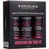 Kerargan - Kit Viaggio Ultra Riparatore alla Cheratina Shampoo, Balsamo & Maschera - Nutre, Liscia, Rinforza & Protegge anche in Viaggio - Senza Solfati, Siliconi, OGM - 3x100 ml