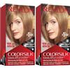REVLON Colorsilk Colorazione Permanente Capelli Fai-Da-Te a Casa, Senza Ammoniaca e Arricchita con Cheratina, 61 - Biondo Scuro (Confezione da 2)