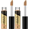 Max Factor Facefinity Multi-Perfector Correttore, correttore all-in-one, nasconde le imperfezioni, vegano, copertura personalizzabile, 6 tonalità, 4N, 11 ml (Confezione da 2)