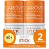 Carovit Protezione Solare Stick, SPF 50+, Protegge da UVB e UVA, Stick Solare Trasparente per Zone Sensibili, 2 Confezioni