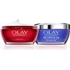 Olay Regenerist Crema Facial De Día y Olay Retinol 24 Crema Hidratante De Noche Con Retinol, Pack x 2 Uds, 24H De Hidratación, 100 ml