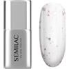 Semilac Smalto UV Top Coat T22 Flower Flakes 7 ml - Fiocchi luccicanti effetto ologo, senza strato di dispersione, per unghie UV e gel