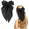 OOTDAY Fiocchi per capelli, grandi fiocchi per capelli, per donne, fasce per capelli, grandi dimensioni a coda lunga, graziosi accessori per capelli per regali di compleanno delle donne (nero)