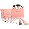 Luvia Cosmetics Luvia - Set di pennelli da trucco con borsa per trucco, colore oro rosa, vintage, 14 pennelli professionali per trucco, colore nude/oro rosa, idea regalo, cosmetici vegani