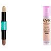 NYX Professional Makeup Highlight & Contour Stick, Stick per Contouring a Doppia Punta, Corregge, Scolpisce e Illumina, Formula Vegana, Wonder Stick, Light & Bare With Me, Siero Correttore