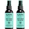 NYX Professional Makeup Spray Fissante, Setting Spray, Formula leggera a lunga tenuta, Finish Dewy, Confezione da 2 x 60 ml, L'imballaggio può variare