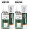 L'Oréal Paris men expert L'Oréal Men Expert Derma Control Oil-Control con SPF 30 - Idratante antiimpurità con protezione solare e 2% niacinamide, 40 ml (Confezione da 2)