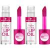 Essence Cosmetics Hydra Kiss Olio Labbra, Idratante, Curativo, con Oli, Lucida, Rugiadosa, 4 ml (Confezione da 2)