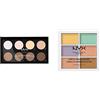 NYX Professional Makeup Highlight & Contour Pro Palette, Kit in Polvere, Otto Tonalità Matte e Perlescenti & Colour Correcting, 6 Correttori