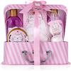 accentra Set da bagno e doccia Princess Kitty per donne e ragazze, con dolce profumo di fragola e vaniglia, confezione regalo confezionata in una scatola di carta, 7 pezzi