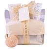 Accentra Set da bagno SALSA ESSENCE OF BEAUTY per donne in borsa dorata, lozione corpo, gel, schiuma da bagno, fragranza Arancia e Fiore di Limone, regalo di lusso per donne