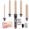 BESTOPE MIX Ferro Arricciacapelli, 5 in 1 Set Arricciacapelli con Diversi Attacchi per ricci grandi e piccoli, Piastra per Onde in Ceramica 9-32mm Riscaldamento Rapido Temperature Regolabili