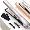 BESTOPE PRO Piastra Capelli Professionale Con Display LCD - Rivestimento in Ceramica cura Dei Capelli Piastra per Capelli, Riscaldamento Rapido, Piastre Larghe, 5 Temperatura Regolabile (120-230°C), Champagne