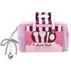 Real Techniques Sweet Tooth Treat Yourself Travel Brush & Puff 5 Piece Set, Mini Makeup Brush Set with Powder Puff, Travel Makeup Brushes for Foundation, Concealer, Blush & Powder, Cruelty-Free