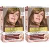 L'Oreal Paris L'Oréal Paris Colorazione Permanente, Copertura dei Capelli Bianchi a Lungo, Risultato Naturale e Luminoso, Formula senza Ammoniaca, Excellence Universal Nude, Tonalità: Biondo (7U) (Confezione da 2)