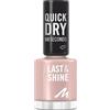 MANHATTAN Last & Shine, smalto per unghie ad asciugatura rapida, vegano e senza esperimenti sugli animali, a lunga durata, finitura ultra lucida, 8 ml, colore 109 Evening Sand