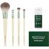 EcoTools Kit Merry Must-Haves, set regalo da 6 pezzi, pennelli per trucco viso e ombretto, shampoo e detergente per pennelli, carta assorbente per trucco opaco, ecologico, set regalo da 6 pezzi