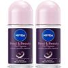 NIVEA Deodorante Roll on Pearl & Beauty Fine Fragrance 50 ml, Deodorante donna antitraspirante per una protezione 72h, Formula con Estratti di Perla Nera e Oli profumati per un fragranza raffinata