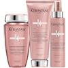 KERASTASE Kérastase, Chroma Absolu, Routine Idratante per Capelli Colorati Sensibilizzati o Danneggiati, Con Centella Asiatica, Shampoo Bain Chroma Respect + Balsamo Fondant Cica Chroma + Siero Thermique Chroma
