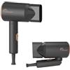 LITTLE BALANCE 8786 Ionic Travel, Asciugacapelli pieghevole, Utra compatto, Tecnologia ionica, 2 temperature, Voltaggio universale, 1 Diffusore, 1200 W, Nero