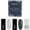 Semilac New Year's Shimmers Set di smalti UV - 460 Silver Fireworks & 394 Sparkling Midnight Date smalto UV + olio per la cura Kiwi Mango