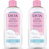 Lycia, Acqua Micellare con Acido Ialuronico e Acqua di Eufrasia, Strucca, Deterge e Idrata per una Pelle Pulita, Morbida e Luminosa, Formula Senza Risciacquo, 400 ml (Confezione da 2)