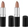 Rimmel London Rimmel Lasting Finish, 901 Golden Dust, Rossetto Satinato, Lunga Durata, Finish Satinato, Ricco Colore, Idratante, Formula Vegana, 4g (Confezione da 2)