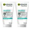 Garnier Delicato sulla pelle 3 in 1 pulizia viso per pelli impure, pulizia, peeling e maschera, con acido salicilico e argilla, 1 x 150 ml (Confezione da 2)