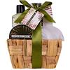 accentra Set regalo OLIVE SPA in cestino per erba marina, set da bagno e doccia - Set regalo da 5 pezzi in cestino decorativo in erba marina, regalo di compleanno, set benessere per donne