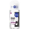 NIVEA Black & White Invisible Authentic Roll-on 50 ml, Deodorante donna antitraspirante 72h, Deodorante roll on contro odori, sudore, residui, irritazioni e macchie, Profumo fruttato e floreale
