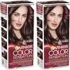 Garnier Color Sensation, Colorazione Permanente, 200 gr, no. 4.15 Cioccolato (Confezione da 2)