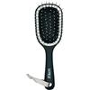 PARSA Beauty LOV.U Spazzola districante Wet & Dry (nero) - Piccola spazzola per capelli con perni in nylon flessibile - Spazzola per capelli da viaggio - Spazzola per capelli da donna - Spazzola per