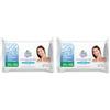 Fresh & Clean - Salviettine Struccanti, Pelli Normali, con Acido Ialuronico, Tessuto 100% Origine Naturale, Senza Alcool e Oli minerali, 20 pezzi (Confezione da 2)