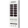 ANNY Gel Nail Strips - Pellicola UV per unghie da incollare con lampada UV, resistente e infrangibile, facile da usare, colore: nero classico - n. 90