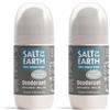 Salt Of the Earth Natural Deodorant Roll On for Men by Salt of the Earth, Pure Armour Vetitver & Citrus - Refillable, Vegan, Long Lasting Protection, Cruelty Free, Made in the UK - 75ml (Confezione da 2)