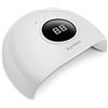 KYVORA - Lampada UV/LED 36 W per asciugatura delle unghie, smalto semipermanente e gel, display digitale del timer, qualità professionale, colore: bianco