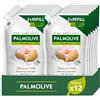 Palmolive Ricarica Sapone Liquido Mani Latte e Mandorla 500 ml x 12 I Formula Delicata I Eco Ricarica I Contribuisce a ridurre la quantità di rifiuti plastici I Vegano I Dermatologicamente testato