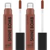 Catrice Cosmetics Catrice Shine Bomb Lip Lacquer, rossetto n. 070, marrone, risultato immediato, lucido, colorante, vegano, senza olio, senza parabeni, senza particelle di microplastica, confezione da 2 (3 ml)