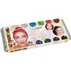 Eulenspiegel - 212295 - Pietre glitterate per il viso, tavolozza in metallo, 12 sassi glitterati da 2,5 g e accessori, per feste e carnevale
