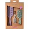 Beter - Kit Spazzole per Capelli The Original Natural Fiber, Set 3 Spazzole Districanti (The Original + Mini + Charm), Senza Tirare, Antigroviglio e Antirottura, Per tutti i tipi di capelli