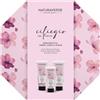Naturaverde Gift Set Sensoriale Fiori di Ciliegio - Bagnoschiuma 200ml, Crema Corpo 100ml, Scrub Corpo 200ml, Confezione Ottagonale in Latta