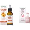 Equilibra Viso, Siero Viso Vitamina C con Vitamina E, Acido Ialuronico e Aloe Vera, 60 ml & Viso, Rosa Ialuronica Siero Viso Levigante e Vellutante, a Base di Estratto di Rosa Damascena, 30 ml