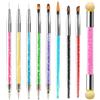 Elalove 8 pz doppia estremità Nail Art Dotting Pen con 1 spazzola di spugna, professionale per nail art, manicure french e sgrassati, ideale per gel UV e disegni creativi