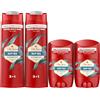 Old Spice Deep Sea Deodorante in stick 2 x 50 ml + gel doccia e shampoo 2 x 400 ml per uomini