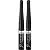 Rimmel London Eyeliner Liquido Glameyes, Lunga Durata, Finish Opaco e Tratto Sottile, 001 Nero/Black Glamour, 3.5 ml (Confezione da 2)