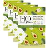 HQ - Maschera viso idratante in tessuto - 97% ingredienti di origine naturale - Avocado - Burro di karité - Acido ialuronico - Prodotto in Italia - Formula vegana (Confezione da 4)